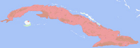 Range map of Anolis ophiolepis